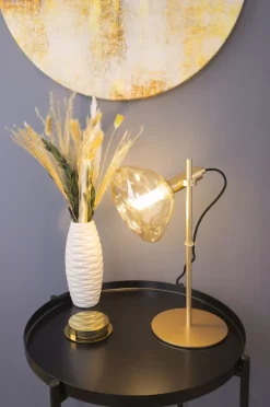 Eco-Light Flexible Tischleuchte Glasschirm 35,3 cm Gold Bernstein< Wohnzimmerlampen|Glaslampen