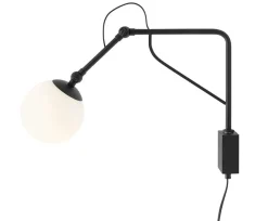 Wandleuchten|Badezimmer Lampe*ALDEX Flexible Wandleuchte Glasschirm Metall E14 gemütlich