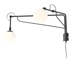 Wandleuchten|Badezimmer Lampe*ALDEX Flexible Wandleuchte Schwarz T:90 cm E14 mit Schalter