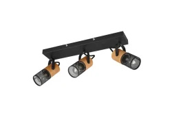 Trio Reality Flexibler Deckenspot Metall Holz B:44 cm E14 3-flammig< Flurlampen|Bürolampen