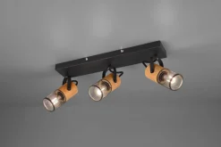 Trio Reality Flexibler Deckenspot Metall Holz B:44 cm E14 3-flammig< Flurlampen|Bürolampen