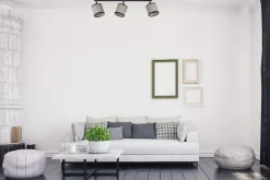 Flurlampen|Bürolampen*Belis Flexibler Deckenspot Stoff Schwarz Beige E14 65 cm lang