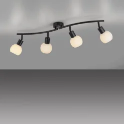 Just Light Flexibler Deckenstrahler Glas Metall inkl E14 3000 K< Flurlampen|Bürolampen