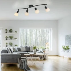 Just Light Flexibler Deckenstrahler Glas Metall inkl E14 3000 K< Flurlampen|Bürolampen