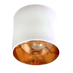 Spots|Flurlampen*Belis Flexibler Deckenstrahler Stoff E27 blendarm Weiß Gold