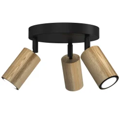 Luminex Flexibler Deckenstrahler Holz Metall GU10 Ø22 cm rund< Spots|Flurlampen