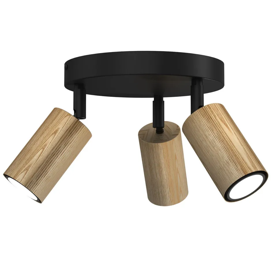 Luminex Flexibler Deckenstrahler Holz Metall GU10 Ø22 cm rund< Spots|Flurlampen