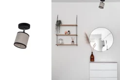 Flurlampen|Bürolampen*Belis Flexibler Deckenstrahler blendarm Stoff E14 B:10 cm