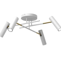 Spots|Flurlampen*Luminex Flexibler Deckenstrahler Weiß Grau Gold H:24 cm elegant