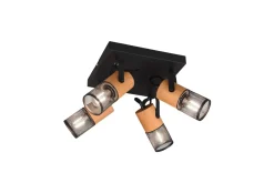 Trio Reality Flexibler Deckenstrahler Metall Holz B:22 cm E14 4-flmg< Flurlampen|Bürolampen