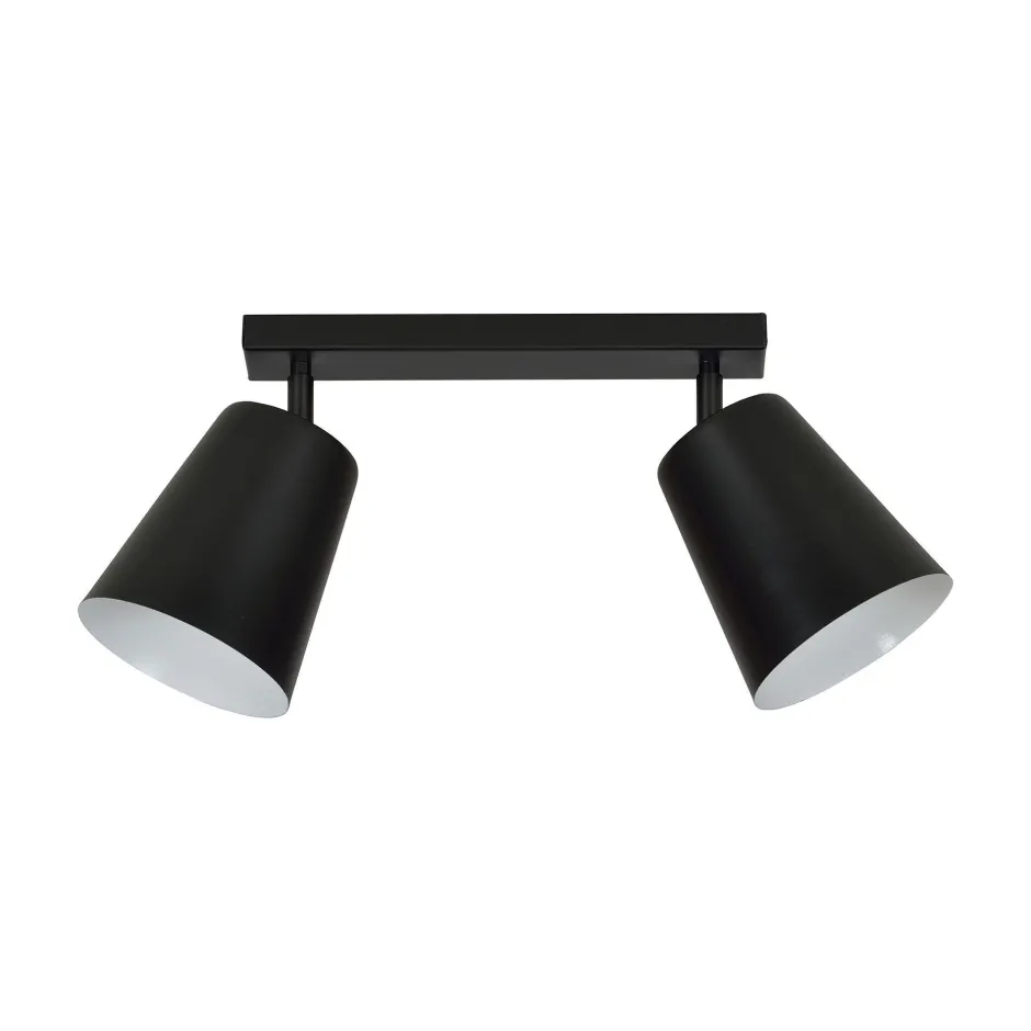 Deckenleuchten|Esszimmer Lampen*Emibig Flexibler Deckenstrahler Schwarz Metall 2-flammig