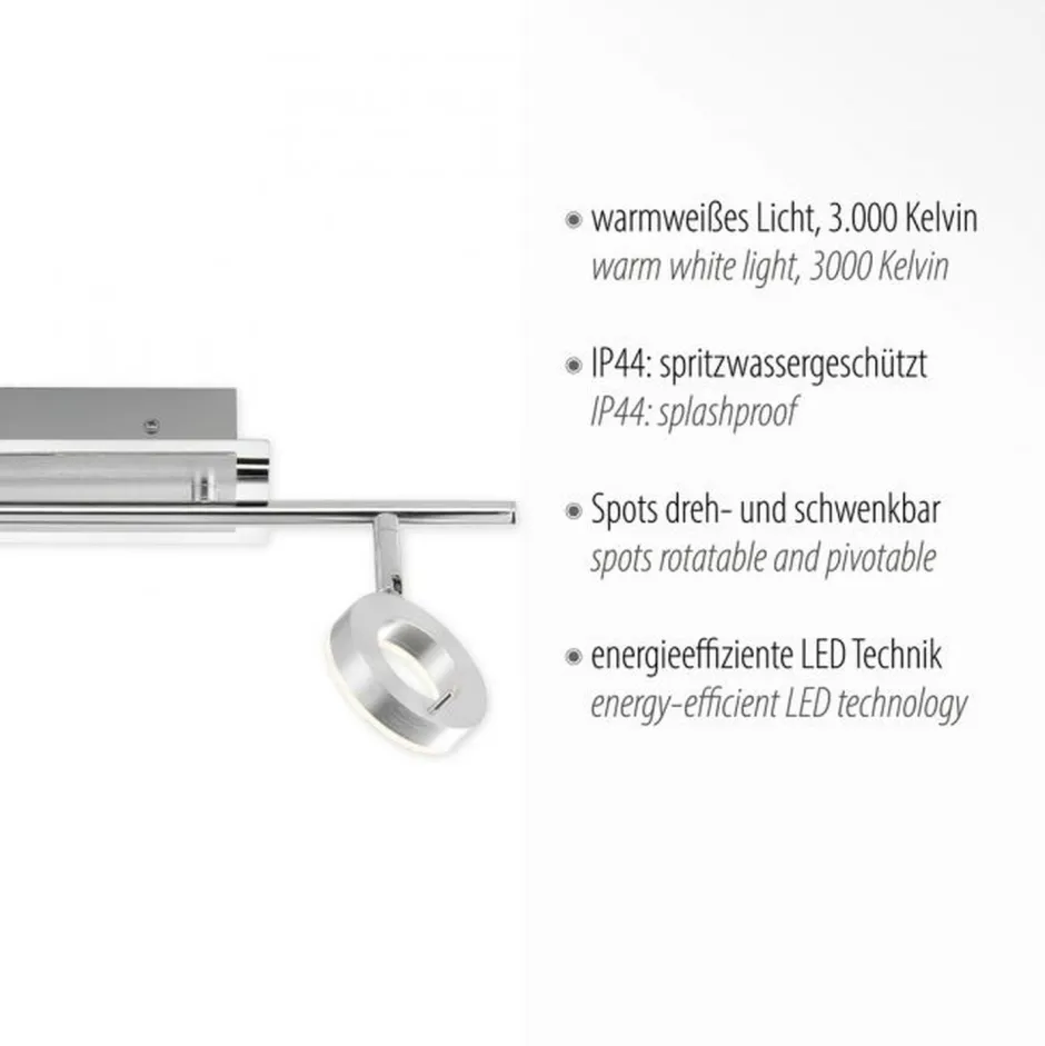 Paul Neuhaus Flexibler LED Deckenspot in Aluminium IP44 L:50,5 cm< Flurlampen|Bürolampen