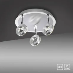 Flurlampen|Bürolampen*Paul Neuhaus Flexibler LED Deckenstrahler in Aluminium IP44 Ø33,5 cm