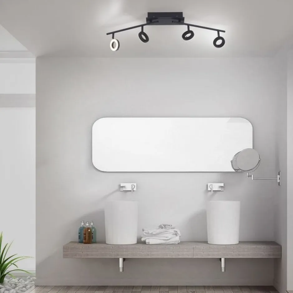 Paul Neuhaus Flexibler LED Deckenstrahler Anthrazit IP44 94 cm 26 W< Flurlampen|Bürolampen