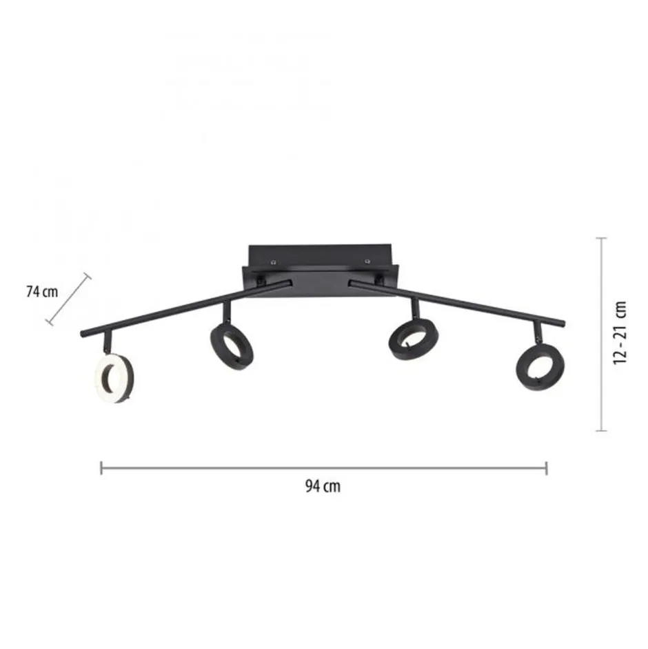 Paul Neuhaus Flexibler LED Deckenstrahler Anthrazit IP44 94 cm 26 W< Flurlampen|Bürolampen