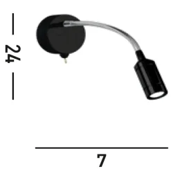 Bürolampen|Wohnzimmerlampen*Searchlight Flexibler LED Wandstrahler mit Schalter Metall warmweiß