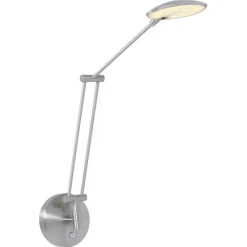 Led Lampen|Spots*Steinhauer Flexibler LED Wandstrahler in Stahl mit Stecker dimmbar