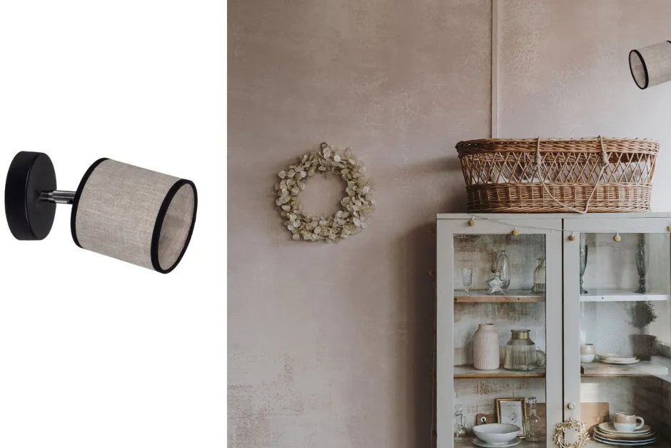 Belis Flexibler Wandstrahler blendarm Stoff E14 H:16 cm klein< Flurlampen|Bürolampen