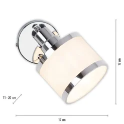 Flurlampen|Bürolampen*Just Light Flexibler Wandstrahler Chrom Metall E14 blendarm