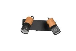 Flurlampen|Bürolampen*Trio Reality Flexibler Wandstrahler Metall Holz B:26 cm E14 Schalter
