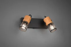 Flurlampen|Bürolampen*Trio Reality Flexibler Wandstrahler Metall Holz B:26 cm E14 Schalter