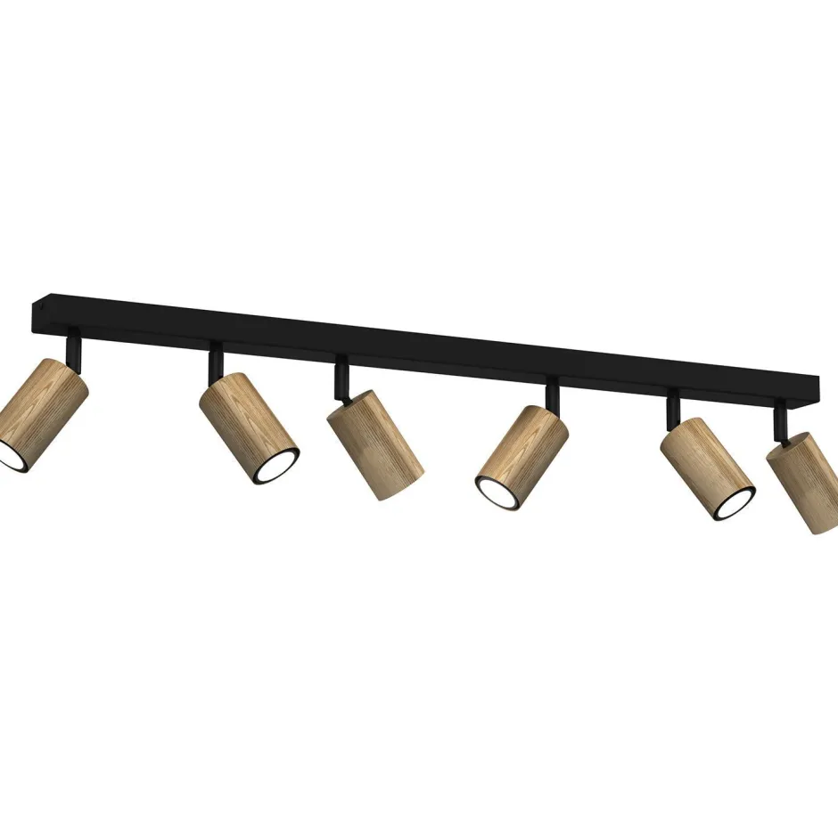 Luminex Flexibler XXL Deckenspot Holz Metall GU10 90 cm lang< Spots|Flurlampen