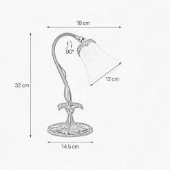 Tischlampen|Lampen Aus Aller Welt*Giovanni Battista Florale Nachttischleuchte Weiß