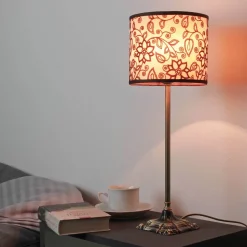 Wohnzimmerlampen|Messinglampen*Giovanni Battista Florale Tischleuchte E14 Abat Weiß