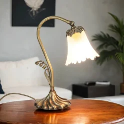 Glaslampen|Metall Lampen*Giovanni Battista Florale Tischleuchte Tischlampe E14