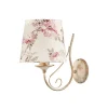 Jupiter Florale Wandlampe CRINE Shabby Gold Weiß Leuchte< Wohnzimmerlampen|Stofflampen