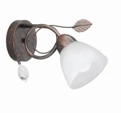 Trio Reality Florale Wandlampe Metall Glas E14 H:21,5 cm Rost Antik< Flurlampen|Wohnzimmerlampen