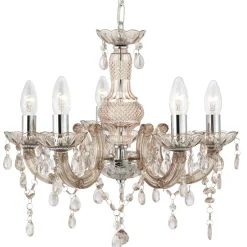 Hängelampen|Wohnzimmerlampen*Searchlight Funkelnder Kronleuchter Glas Kristall Ø 48 cm 5x E14