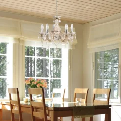 Hängelampen|Wohnzimmerlampen*Searchlight Funkelnder Kronleuchter Glas Kristall Ø 48 cm 5x E14