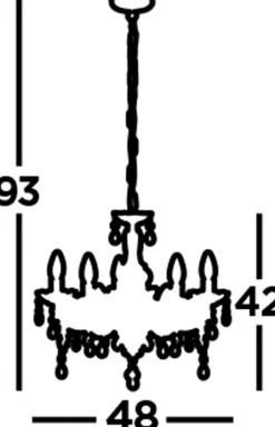 Hängelampen|Wohnzimmerlampen*Searchlight Funkelnder Kronleuchter Glas Kristall Ø 48 cm 5x E14