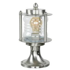 Rustikale Lampen|Metall Lampen*Lido Garten Wegbeleuchtung in Nickel Echt-Messing H:29cm