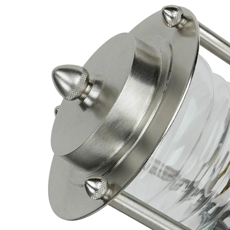 Rustikale Lampen|Metall Lampen*Lido Garten Wegbeleuchtung in Nickel Echt-Messing H:29cm