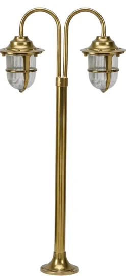 Lido Gartenlampe Messing H:85cm dekorativ außen Maritim< Außenleuchten Antik|Außenleuchten Messing