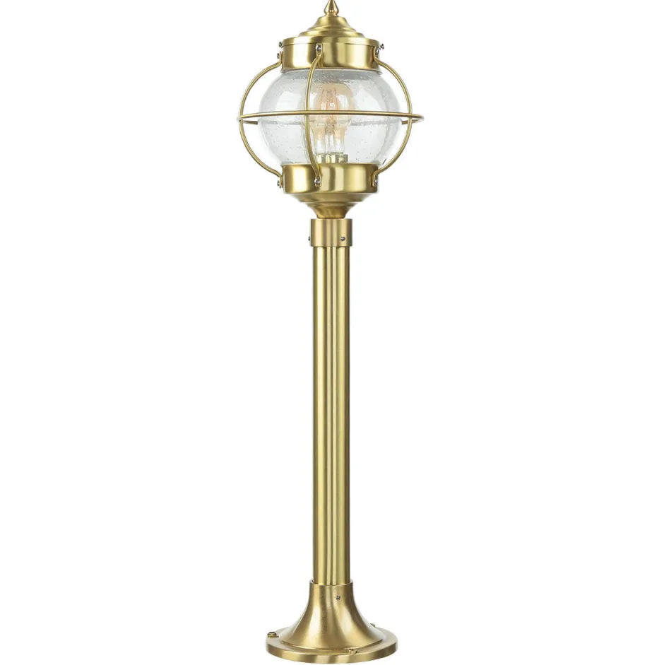 Rustikale Lampen|Metall Lampen*Lido Gartenlampe Messing H:65cm Maritim wetterfest