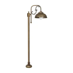 Messinglampen|Rustikale Lampen*Giovanni Battista Gartenlaterne Messing Glas 148 cm in Bronze Antik IP44 E27