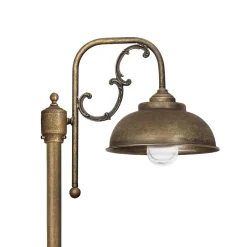 Messinglampen|Rustikale Lampen*Giovanni Battista Gartenlaterne Messing Glas 148 cm in Bronze Antik IP44 E27