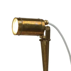 Lido Gartenleuchte Erdspieß Echt-Messing IP64 verstellbar< Messinglampen|Metall Lampen