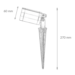 Lido Gartenleuchte Erdspieß Echt-Messing IP64 verstellbar< Messinglampen|Metall Lampen