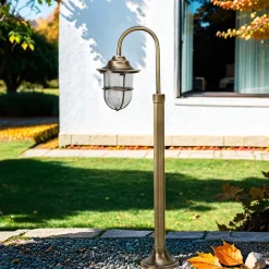 Lido Gartenleuchte Messing 62cm hoch rostfrei SANTORIN< Metall Lampen|Messinglampen