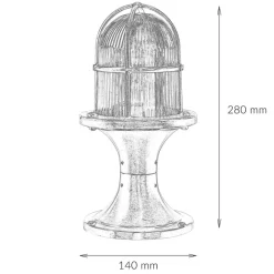 Lido Gartenleuchte Messing 28cm hoch rostfrei SANTORIN< Rustikale Lampen|Messinglampen