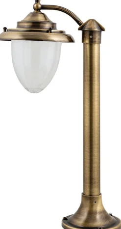 Außenleuchten Antik|Außenleuchten Messing*Lido Gartenleuchte Messing Glas Maritim H:55cm GREVENA