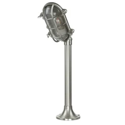 Rustikale Lampen|Metall Lampen*Lido Gartenleuchte Messing H:62cm in Nickel Weg Terrasse