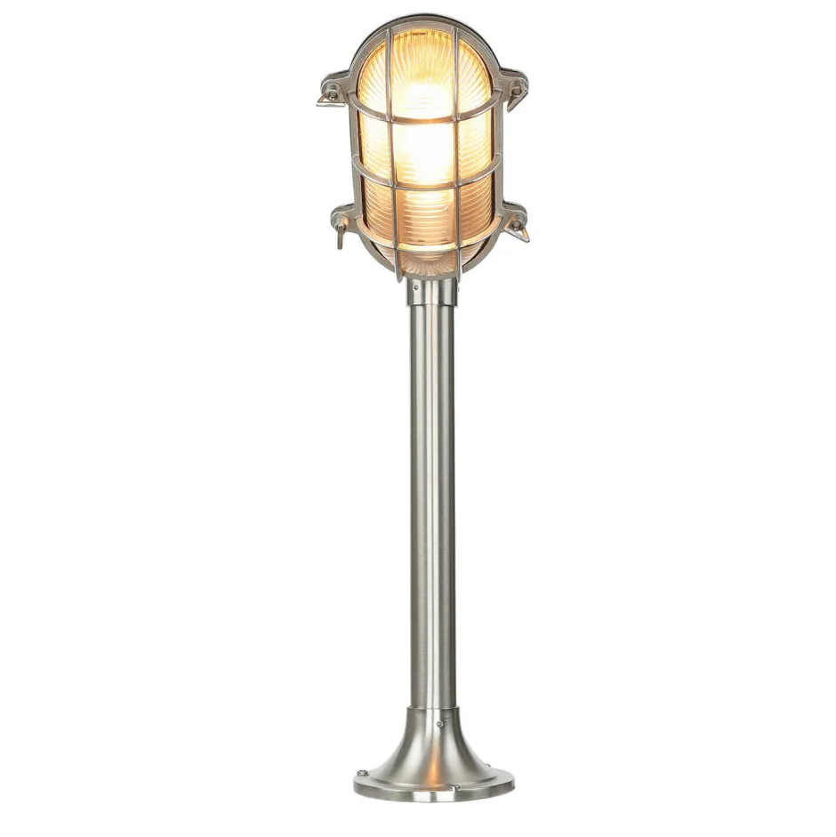 Rustikale Lampen|Metall Lampen*Lido Gartenleuchte Messing H:62cm in Nickel Weg Terrasse