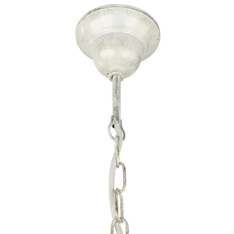 Hängelampen|Esszimmer Lampen*Lamkur Geblümter Kronleuchter LOREN Esstisch Stoff 5-flmg