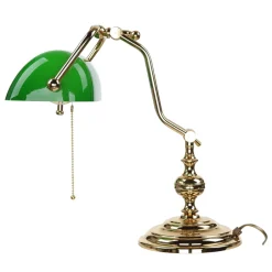 Giovanni Battista Gebogene Jugendstil Bankerlampe Vergoldet 24 Karat< Bürolampen|Lampen Aus Aller Welt