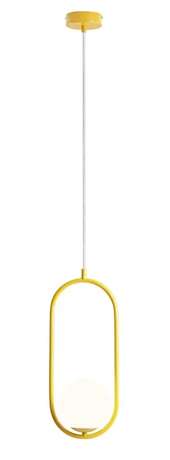 ALDEX Gelbe Hängelampe Metall Glas B:14 cm E14 dekorativ< Hängelampen|Bürolampen